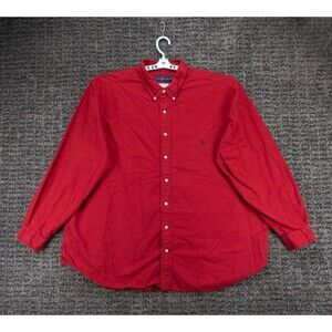 Polo Ralph Lauren Shirt Mens 3XB Red Long Sleeve Cotton Oxford Casual Preppy